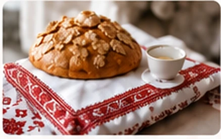 Festliches Brot als russischer Hochzeitsbrauch
